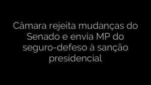 ​Câmara rejeita mudanças do Senado e envia MP do seguro-defeso à sanção presidencial 